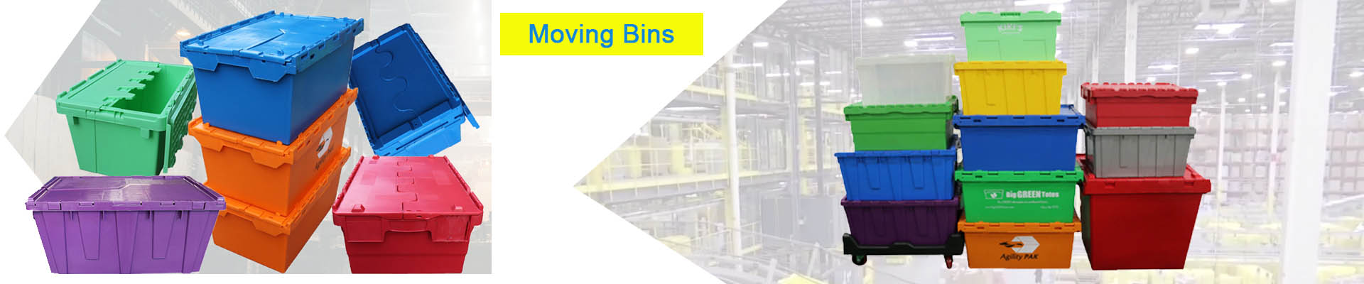 plastic moving bins